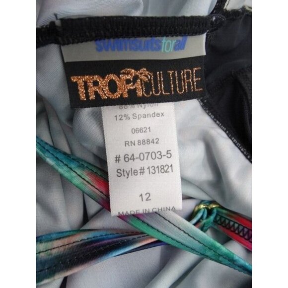 Tropiculture Swimsuits For All Women's Tankini Top Size 12 Swim Swimsuit Top - Picture 7 of 8